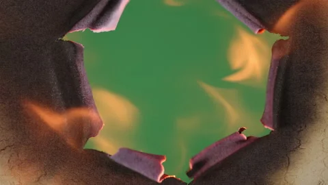 Transition Paper Burning Stock Footage 172372377