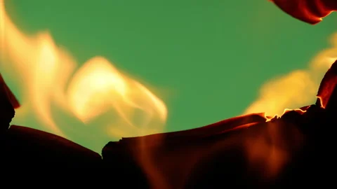 Transition Paper Burning Stock Footage 172418332