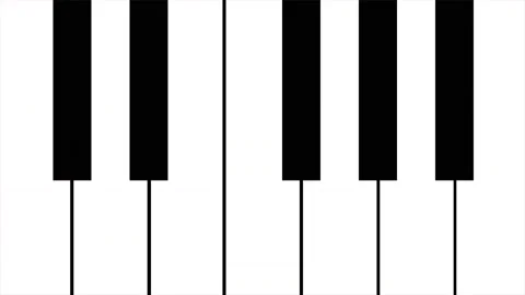 Transition with piano keys on a transparent alpha channel Stock-Footage 219344140