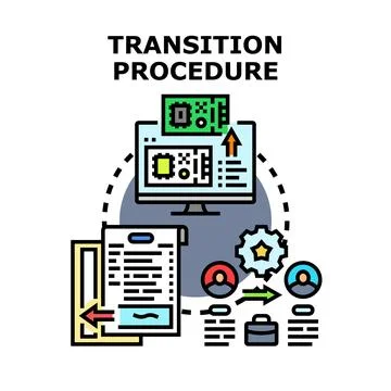 Transition procedure for business process and system migration Stock Illustration