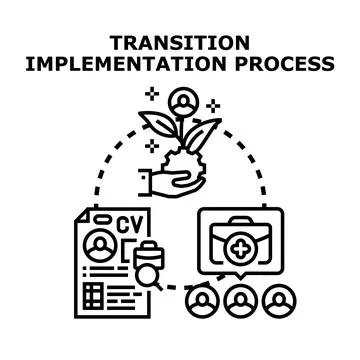 Transition process implementation for new job recruitment Stock Illustration