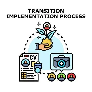 Transition process implementation for new job recruitment Stock Illustration