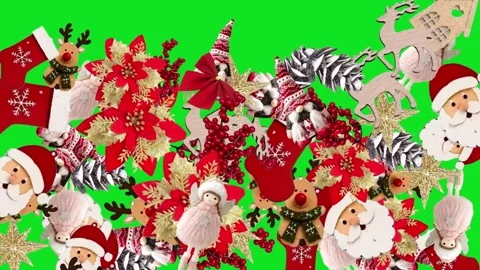 Transition with real decorative objects for Christmas Видео 348603204