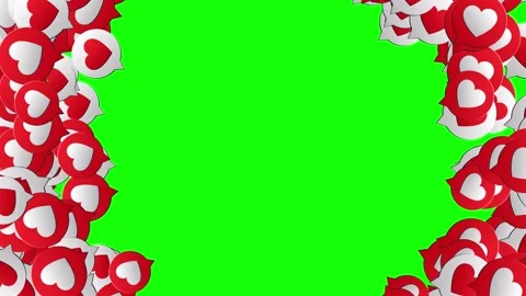 Transition of red hearts on a green screen background for video editing. Love Stock-Footage 150424866