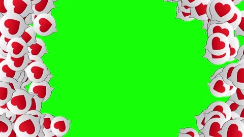 Transition of red hearts on a green screen background for video editing. Love Stock-Footage 150477538