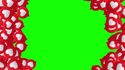 Transition of red hearts on a green screen background for video editing. Love Stock-Footage 150494518