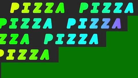 Transition shift animation with rainbow text pizza Video stock 146380602