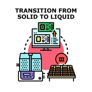 Transition from solid to liquid process analysis Ilustración de archivo