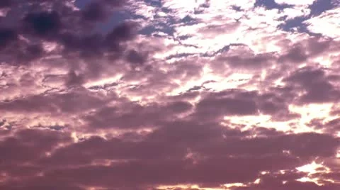 TRANSITION - TIME LAPSE - Purple clouds to white Stock Footage 10571506