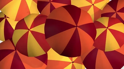 Transition with umbrellas, 3D animation on a transparent alpha channel Stock Footage 219050665