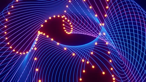 Transition of violet and blue lines and red lights Stock Footage 279017122