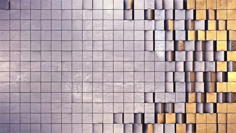 Transition Wall Gold Silver Background Looped Video Stock Footage 146524503