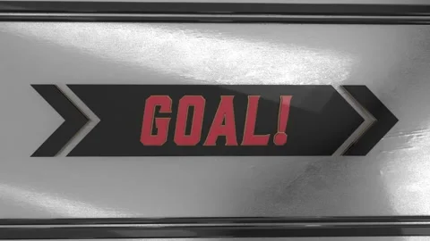 A transition where a metal shutter closes  “GOAL” Stock Footage 341467235