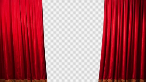 A transition where a red curtain opens and closes from side to side Video stock 341545864