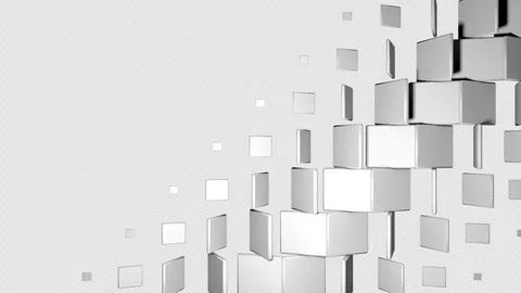A transition in which a grid of white tiles rotates as it moves Stock Footage 332258993