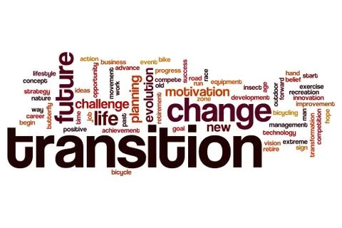 Transition word cloud concept Ilustración de archivo