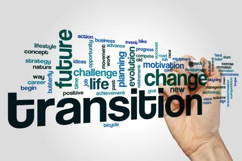 Transition word cloud concept Ilustración de archivo