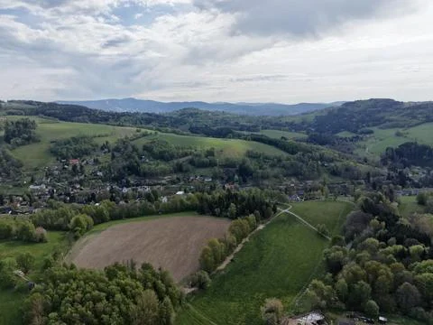 Transition Zone Between Agricultural Fields And Densely Forested Regions Wi.. Stock Photos