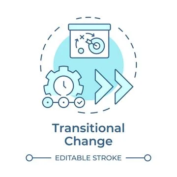 Transitional change soft blue concept icon Illustrazione stock