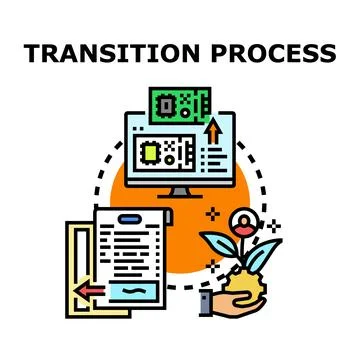 Transitioning process system from digital to new growth Stock Illustration