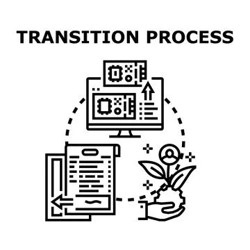 Transitioning process system from digital to new growth Stockillustratie