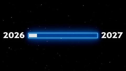 Transitioning year progress bar from 2026 to 2027 Stock Illustration