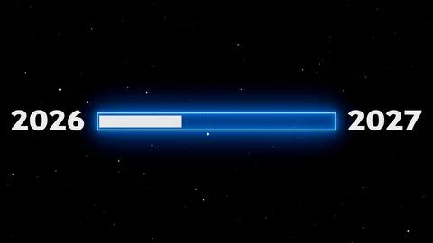 Transitioning year progress bar from 2026 to 2027 Stock Illustration