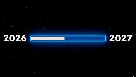 Transitioning year progress bar from 2026 to 2027 Stock Illustration