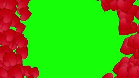 Transitions of hearts on green screen background for video editing. Valentines Stock-Footage 150594408