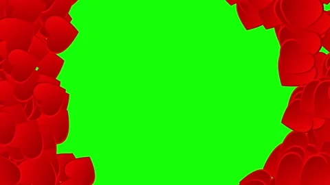 Transitions of hearts on green screen background for video editing. Valentines Stock-Footage 150884283