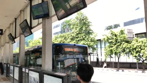 Transjakarta Bus Transit Stock Footage 320119469