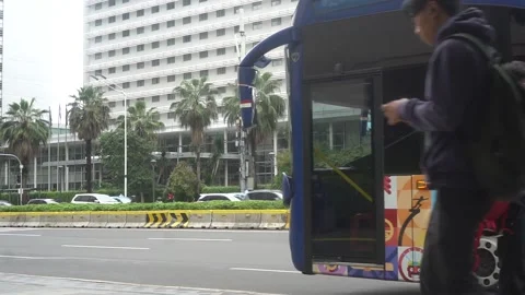 Transjakarta station Stock Footage 154670708