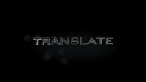 Translate 3D title metal text on black alpha channel background Stock Footage 256319243