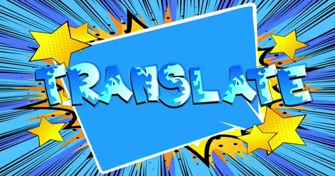 Translate. Blue Comic Book Word Stock Footage 168339570
