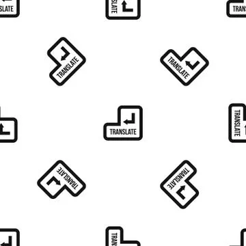 Translate button pattern seamless black Illustrazione stock