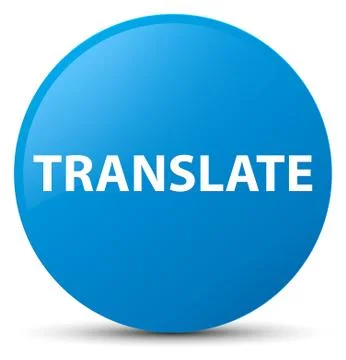 Translate cyan blue round button Stock Illustration