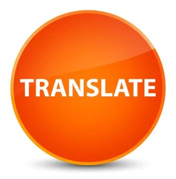 Translate elegant orange round button Stock Illustration