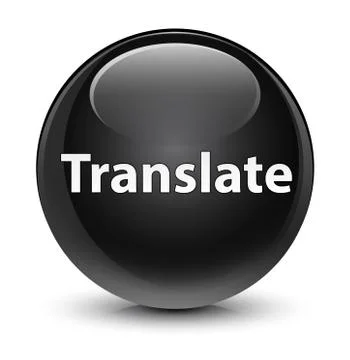 Translate glassy black round button Stock Illustration