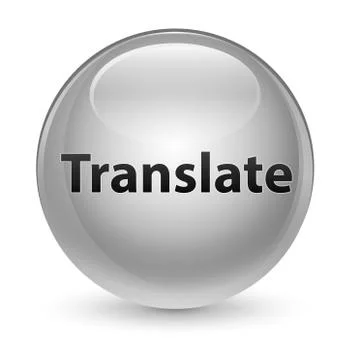 Translate glassy white round button Stock Illustration