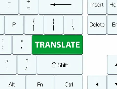 Translate green keyboard button Stock Illustration