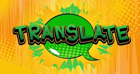 Translate. Green Yellow Comic Book Word Stock Footage 168339580
