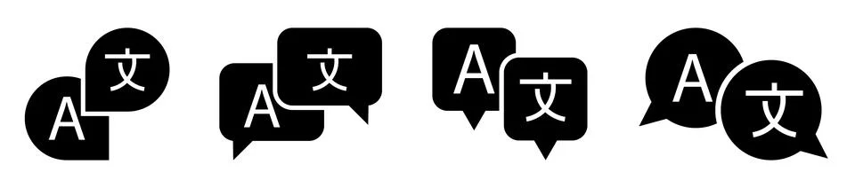 Translate icon set Stock Illustration