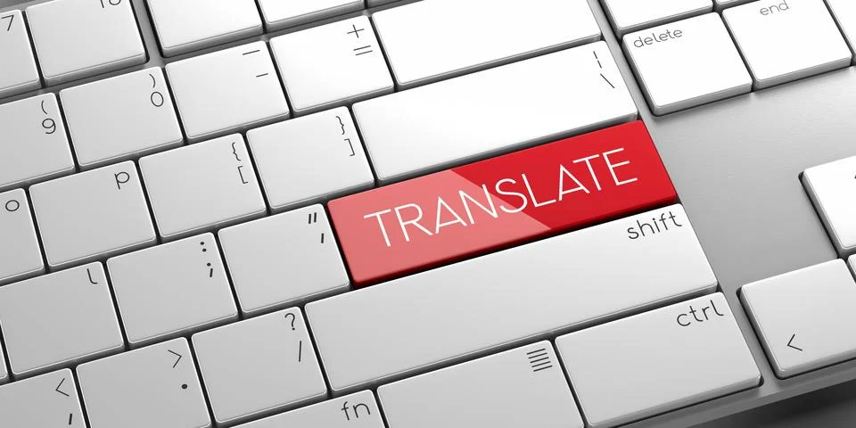 Translate - modern computer keyboard - 3D illustration 库存插图