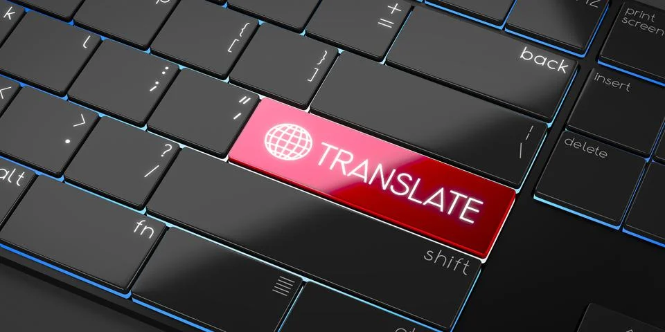 Translate - modern computer keyboard - 3D illustration Illustration