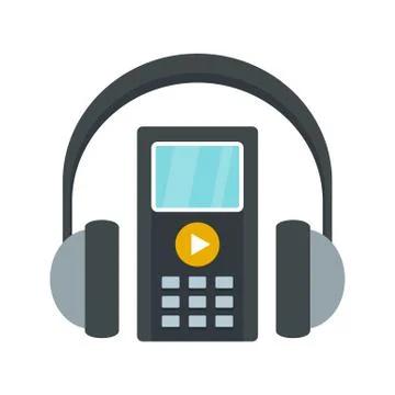 Translate museum device icon, flat style Stock Illustration