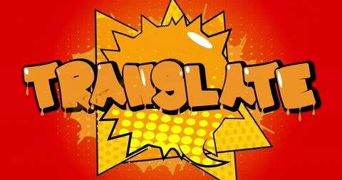 Translate. Orange Comic Book Word Stock Footage 168339583