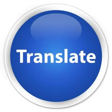 Translate premium blue round button Stock Illustration