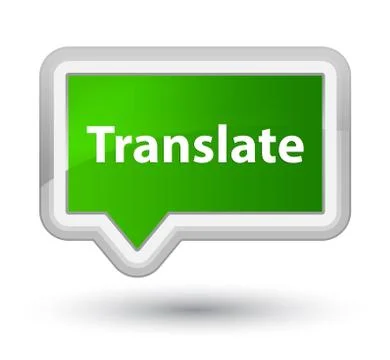 Translate prime green banner button Stock Illustration