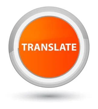 Translate prime orange round button Stock Illustration