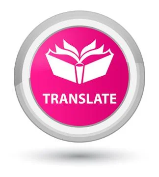 Translate prime pink round button Stock Photos